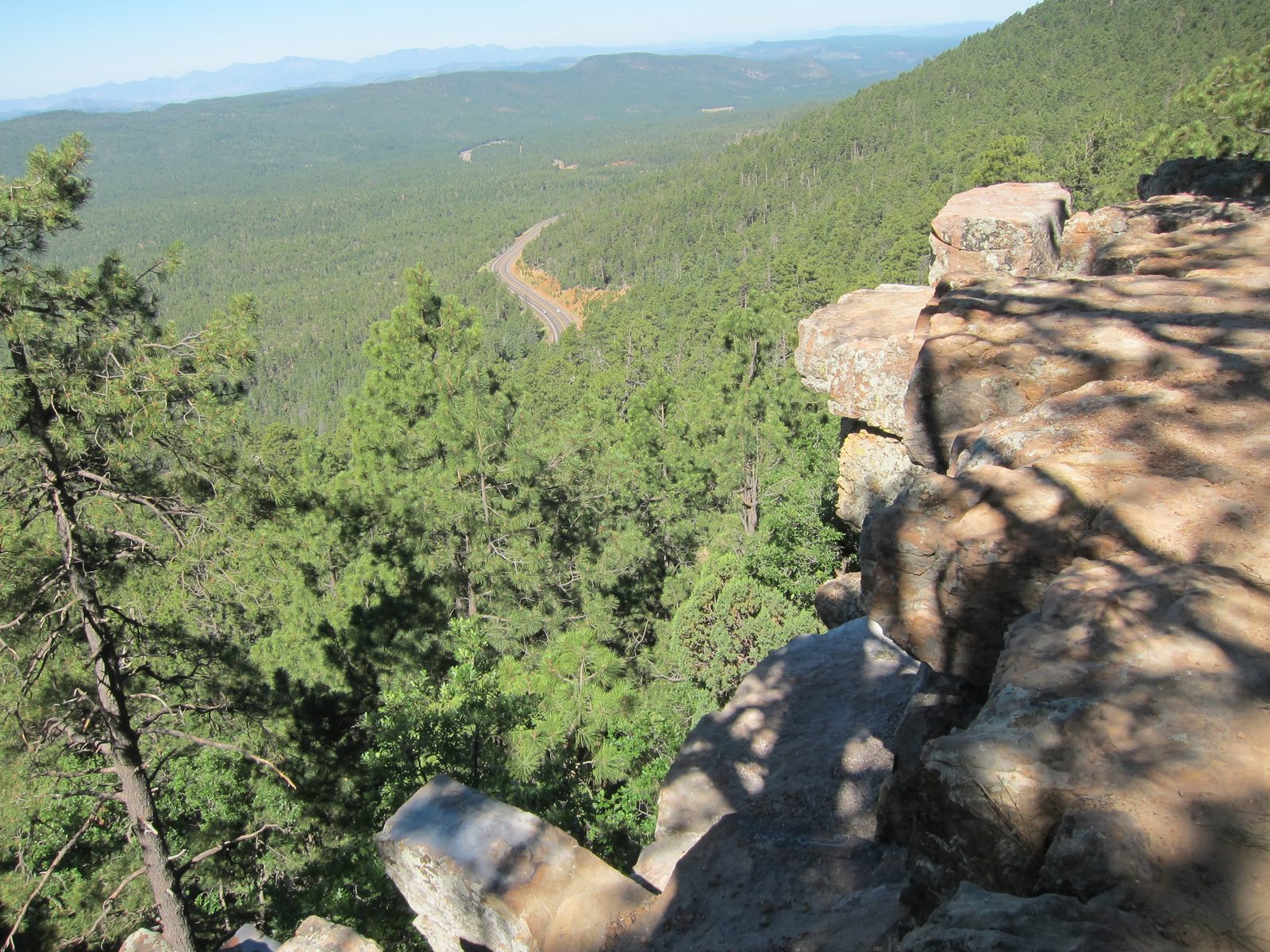 That's AZ 260 below us.  We drove east on it, climbing up in elevation to a point at which we...